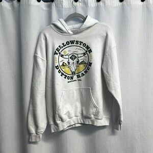 Yellowstone Mens Dutton Ranch White Hoodie Sweatshirt Large Classic Marshalls